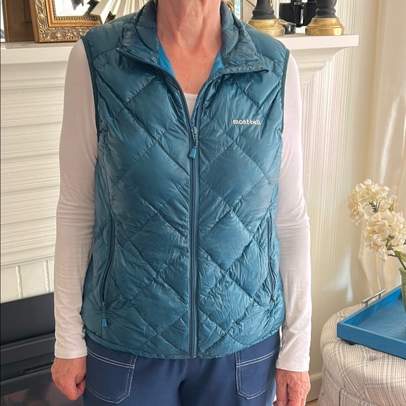 Montbell Women's Teal Quilted Down Vest - Picture 1 of 9